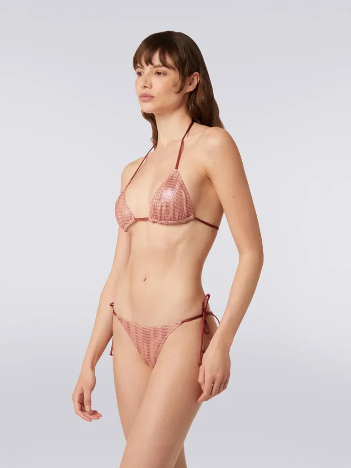 Women Jacquard Viscose Knit Bikini Pink Missoni Swimsuits Women Jacquard Viscose Knit Bikini Pink Missoni Swimsuits