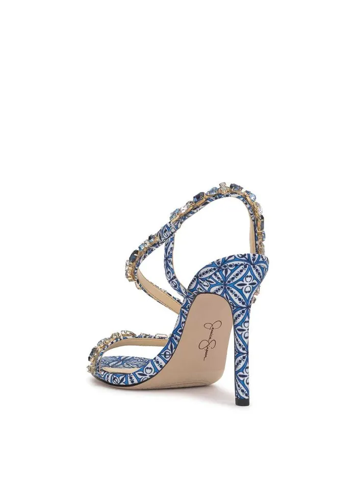 Women Jaycin High Heel In Blue Print Jessica Simpson Sandals