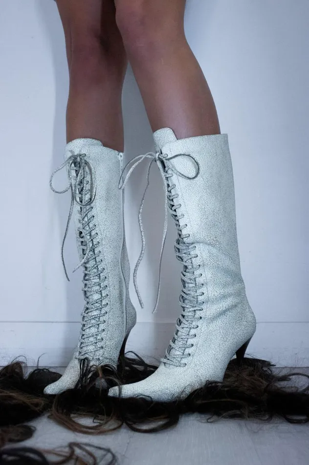 Women Jeffrey Campbell Knee High TieMe