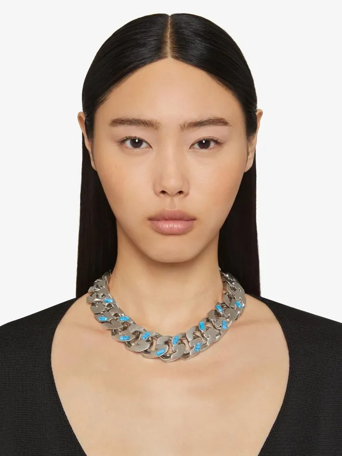 Women Jewelry Givenchy Medium G Chain Necklace In Metal And Resin Turquoise Women Jewelry Givenchy Medium G Chain Necklace In Metal And Resin Turquoise