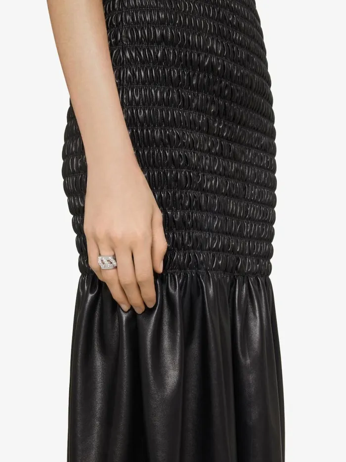 Women Jewelry Givenchy Stitch Ring In Metal With Crystals Silvery