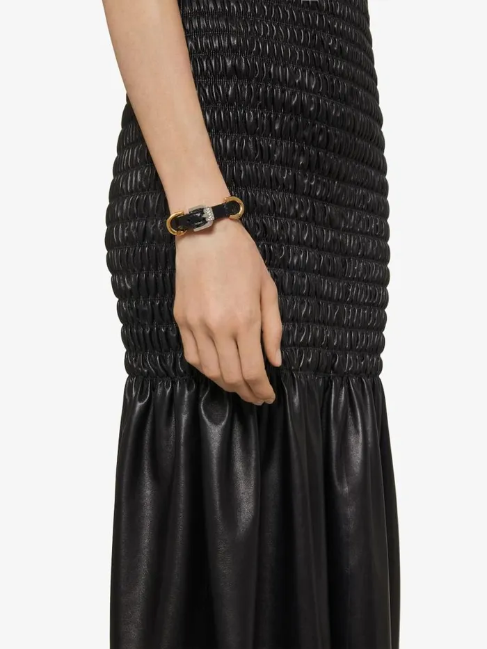 Women Jewelry Givenchy Voyou Bracelet In Leather And Metal Black Women Jewelry Givenchy Voyou Bracelet In Leather And Metal Black