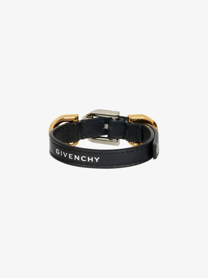 Women Jewelry Givenchy Voyou Bracelet In Leather And Metal Black Women Jewelry Givenchy Voyou Bracelet In Leather And Metal Black