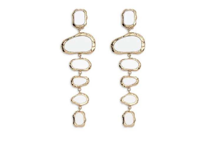 Women Jewelry Tom Ford Brass And Plexiglass Mirror Earrings Pale Gold