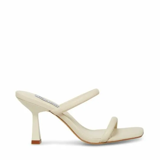 Women JOY WHITE LEATHER White Leather Steve Madden Heels