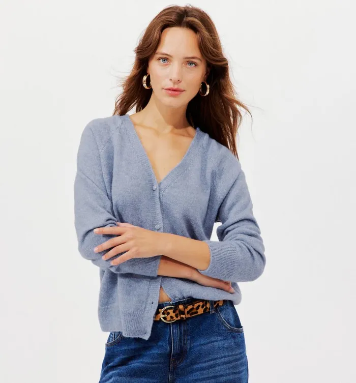 Women Jumper Cardigan 8211 Sky Blue Promod Jumpers And Cardigans