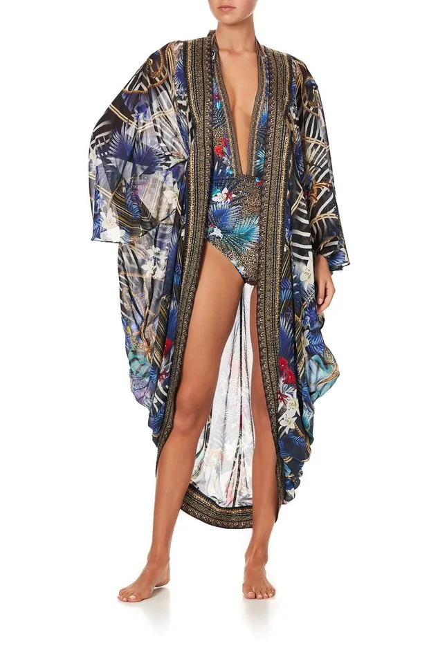 Women Kaftans and Coverups Camilla Long Sleeve Long Cape Rainbow Room