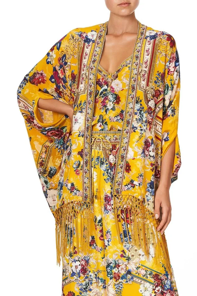 Women Kaftans and Coverups Camilla Short Cape Crowned Roses