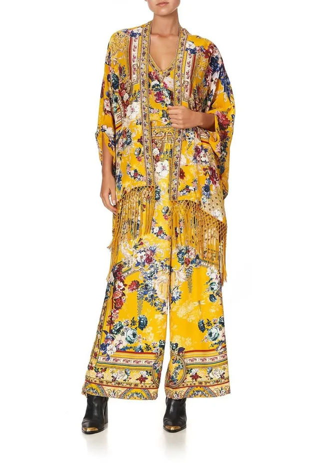 Women Kaftans and Coverups Camilla Short Cape Crowned Roses