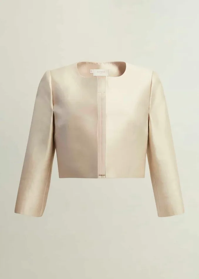 Women Katherine Wool Silk Jacket Oyster Hobbs Coats and Jackets