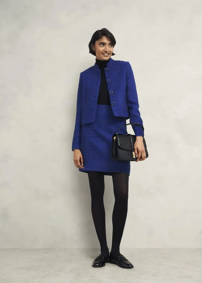 Women Khloe Skirt With Wool Cobalt Hobbs Skirts