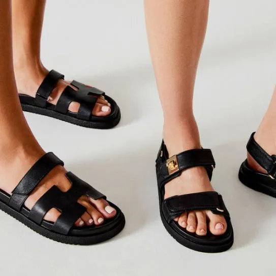 WomenKids039 MONA BLACK LEATHER Black Leather Steve Madden Sandals WomenKids039 MONA BLACK LEATHER Black Leather Steve Madden Sandals