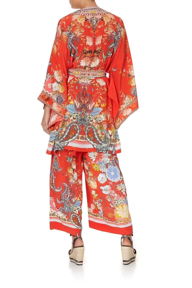 Women Kimonos Camilla Kimono With Tie Belt Paisley In Patches