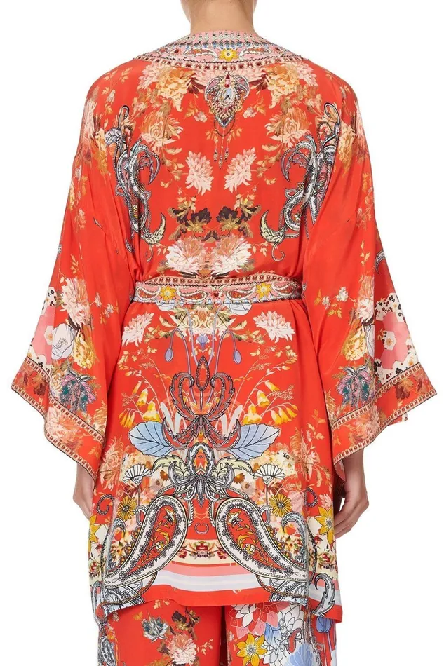 Women Kimonos Camilla Kimono With Tie Belt Paisley In Patches