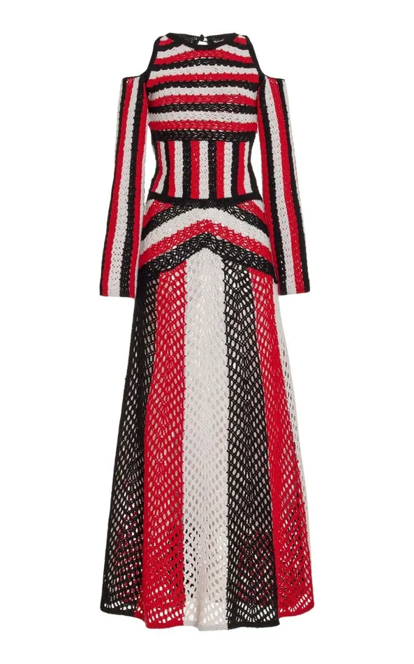 Women Knitwear Gabriela Hearst Carr Macrame Dress In Red Multi Wool