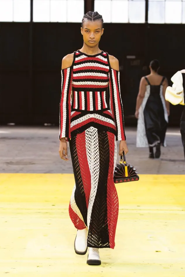 Women Knitwear Gabriela Hearst Carr Macrame Dress In Red Multi Wool