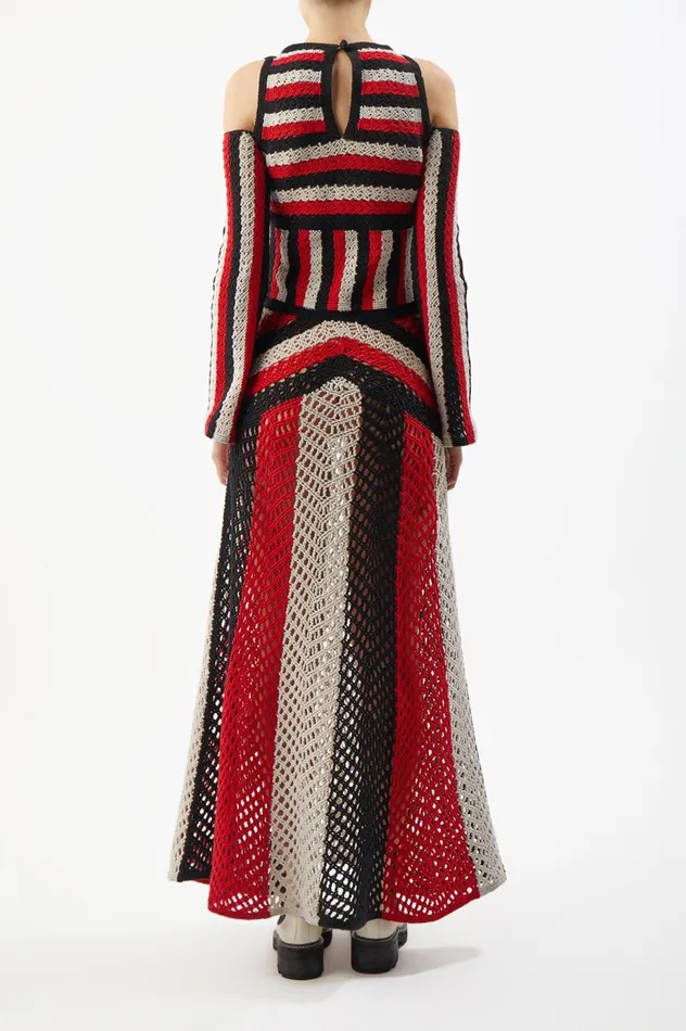 Women Knitwear Gabriela Hearst Carr Macrame Dress In Red Multi Wool