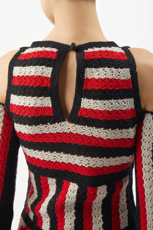 Women Knitwear Gabriela Hearst Carr Macrame Dress In Red Multi Wool