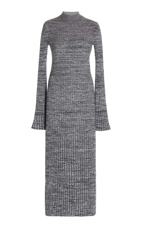 Women Knitwear Gabriela Hearst Castor Knit Dress In Charcoal Melange Cashmere