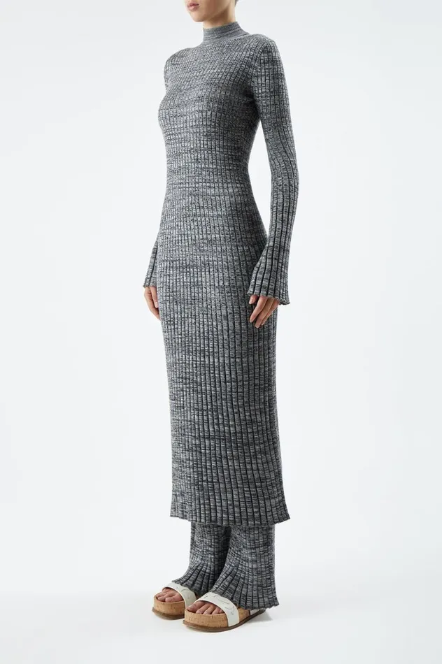 Women Knitwear Gabriela Hearst Castor Knit Dress In Charcoal Melange Cashmere