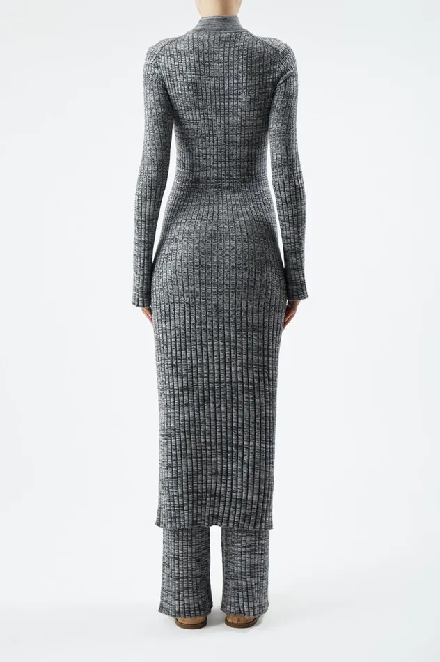 Women Knitwear Gabriela Hearst Castor Knit Dress In Charcoal Melange Cashmere