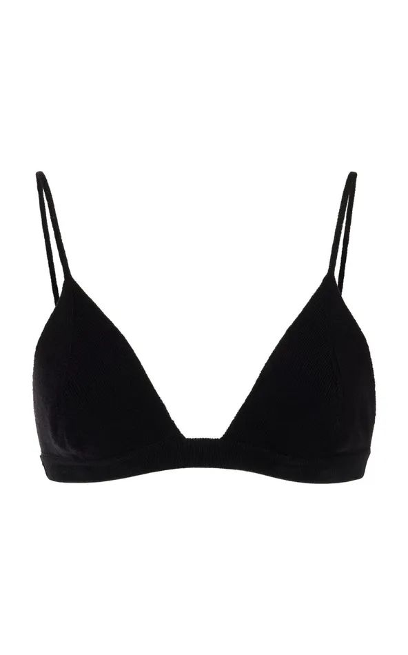Women Knitwear Gabriela Hearst Chevier Knit Bra In Black Merino Wool
