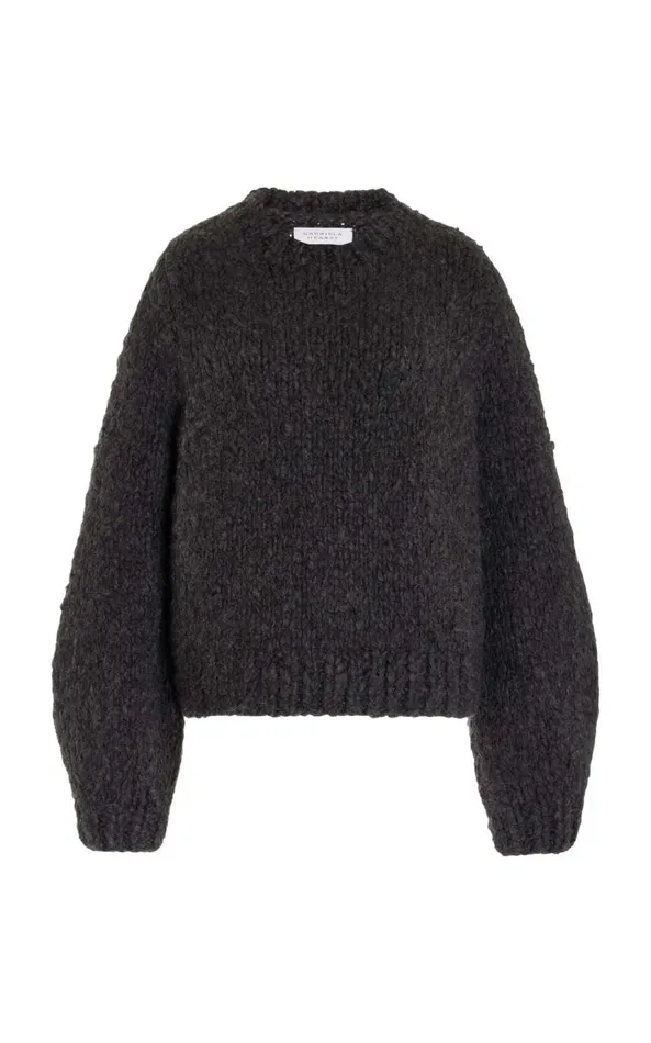 Women Knitwear Gabriela Hearst Clarissa Knit Sweater In Charcoal Welfat Cashmere