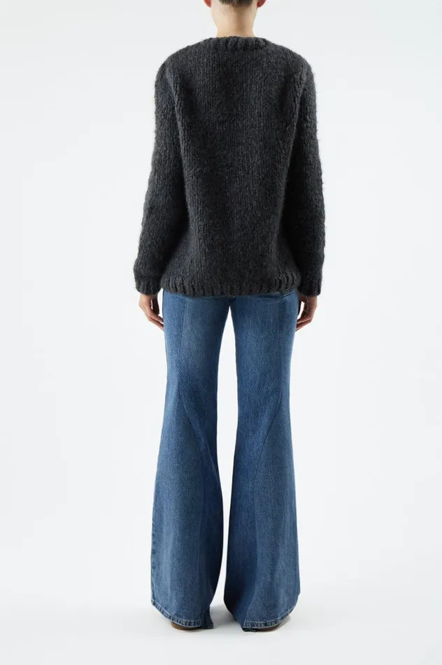 Women Knitwear Gabriela Hearst Clarissa Knit Sweater In Charcoal Welfat Cashmere