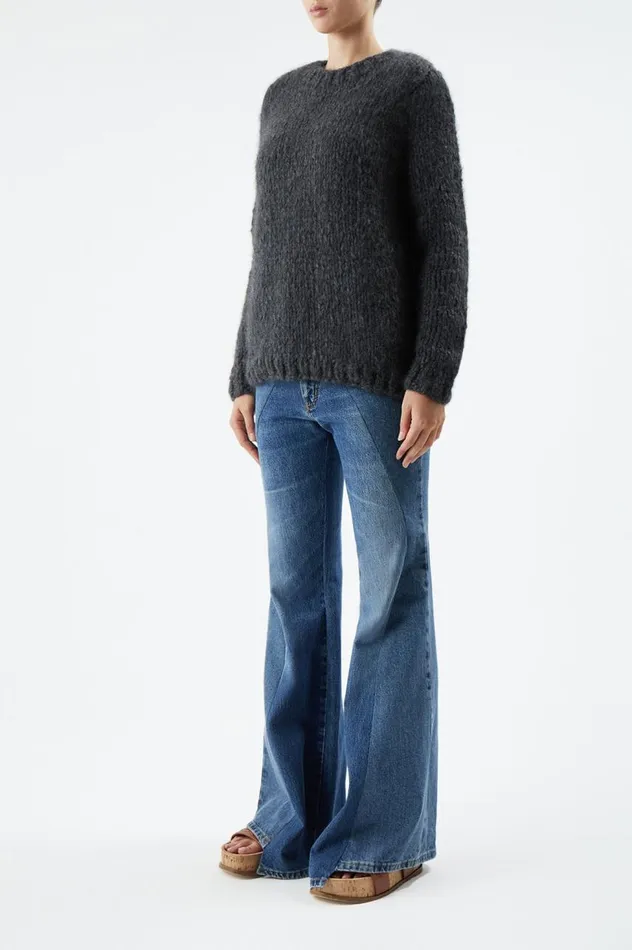 Women Knitwear Gabriela Hearst Clarissa Knit Sweater In Charcoal Welfat Cashmere