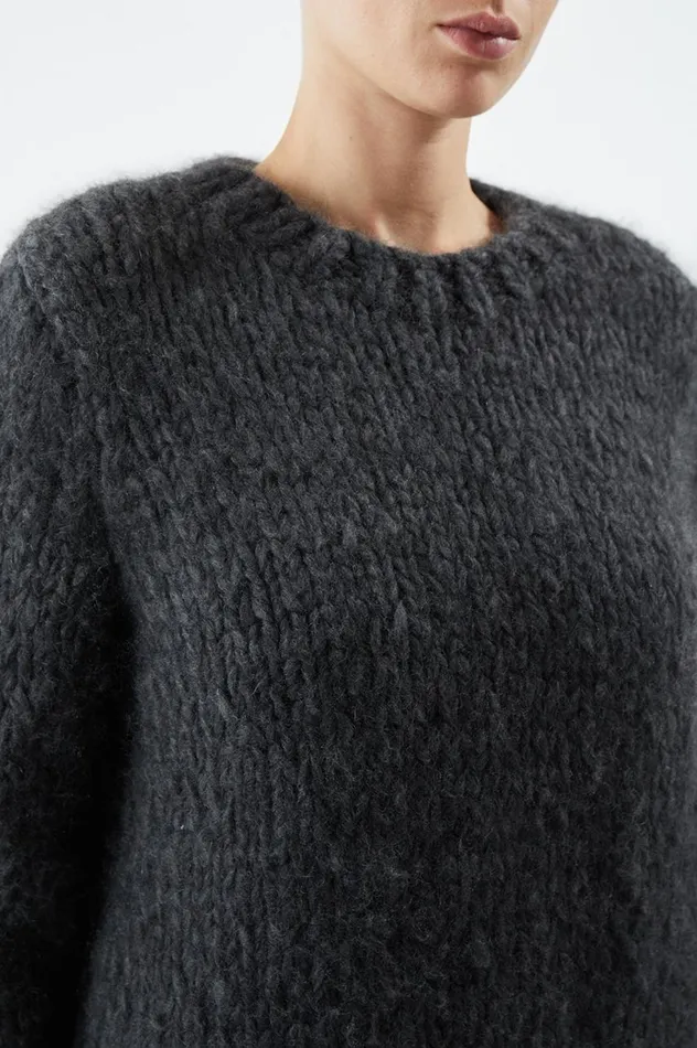 Women Knitwear Gabriela Hearst Clarissa Knit Sweater In Charcoal Welfat Cashmere