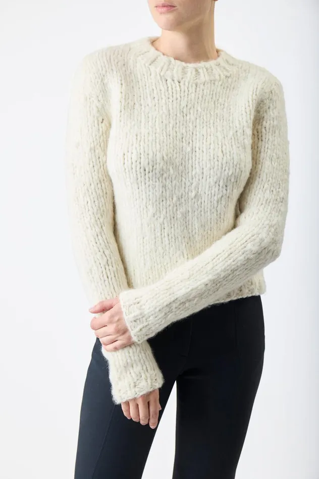 Women Knitwear Gabriela Hearst Dalton Knit Sweater In Ivory Welfat Cashmere