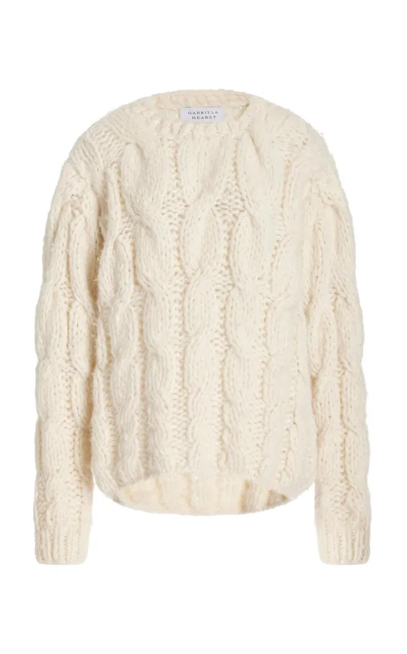 Women Knitwear Gabriela Hearst Ember Knit Sweater In Ivory Welfat Cashmere