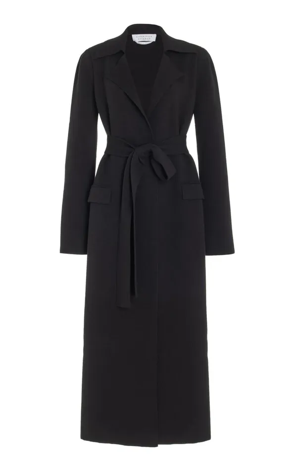 Women Knitwear Gabriela Hearst Evan Knit Trench Coat In Black Wool