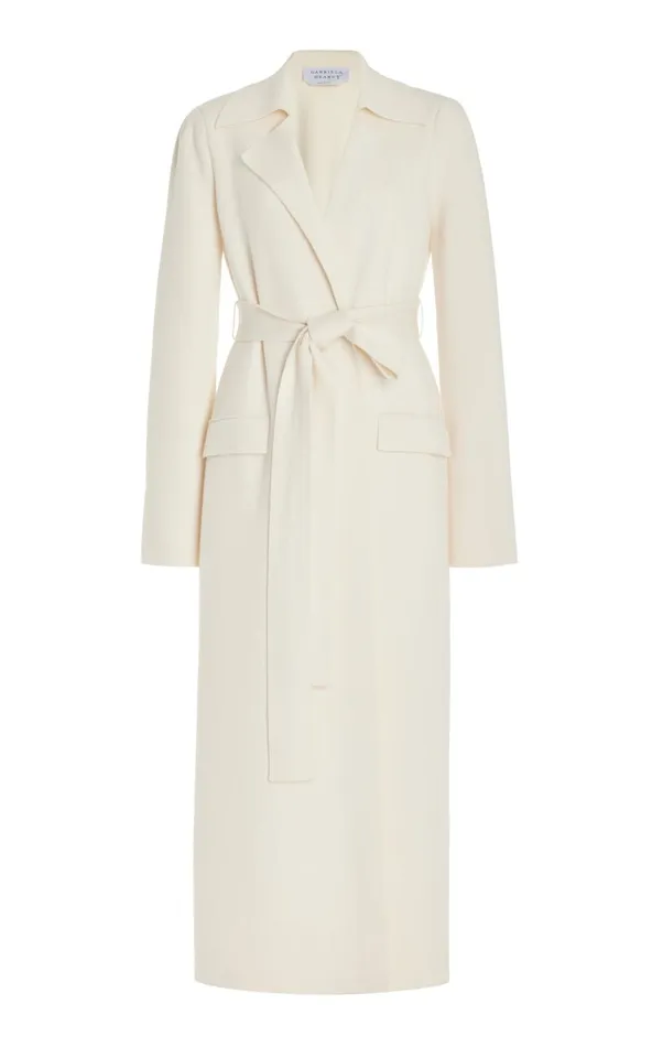 Women Knitwear Gabriela Hearst Evan Knit Trench Coat In Ivory Wool