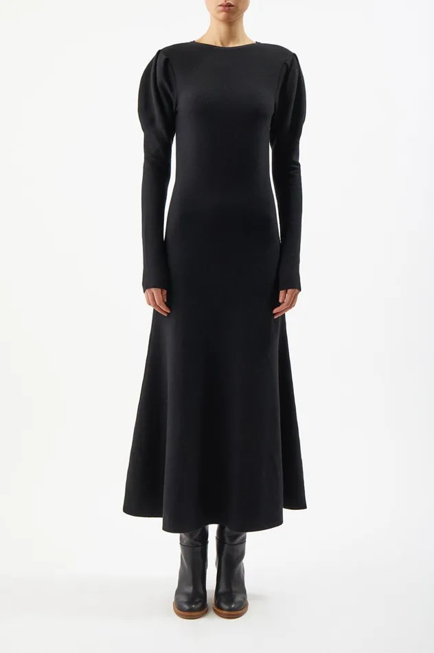 Women Knitwear Gabriela Hearst Hannah Knit Dress In Black Merino Wool Cashmere