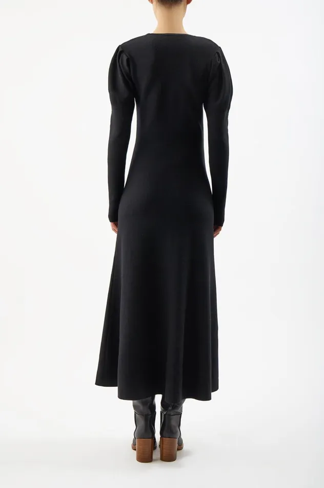 Women Knitwear Gabriela Hearst Hannah Knit Dress In Black Merino Wool Cashmere
