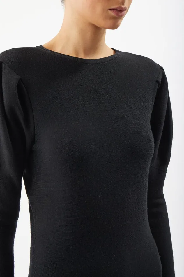 Women Knitwear Gabriela Hearst Hannah Knit Dress In Black Merino Wool Cashmere