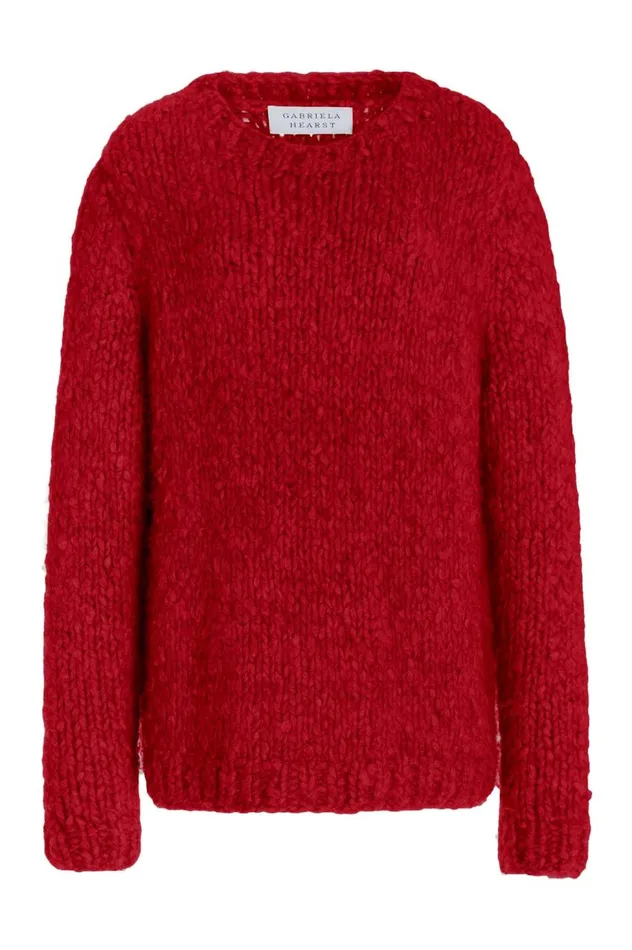 Women Knitwear Gabriela Hearst Lawrence Knit Sweater In Red Welfat Cashmere