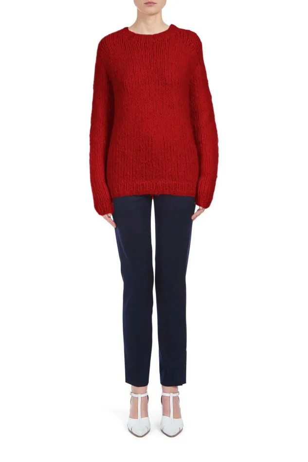 Women Knitwear Gabriela Hearst Lawrence Knit Sweater In Red Welfat Cashmere