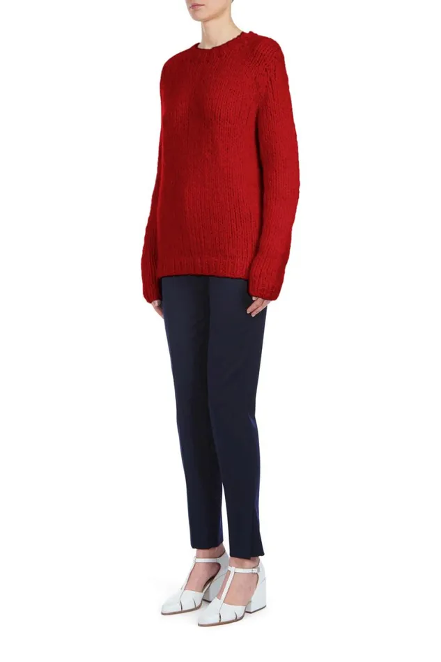 Women Knitwear Gabriela Hearst Lawrence Knit Sweater In Red Welfat Cashmere