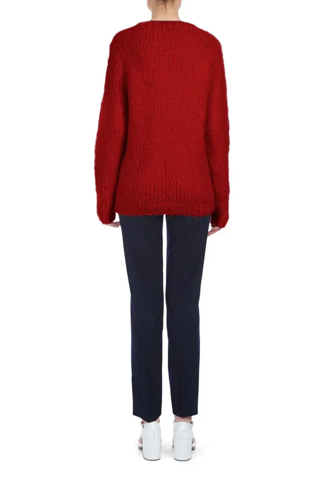 Women Knitwear Gabriela Hearst Lawrence Knit Sweater In Red Welfat Cashmere