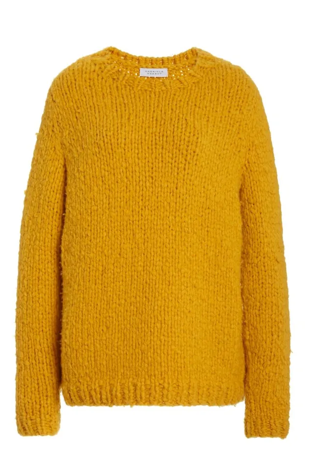 Women Knitwear Gabriela Hearst Lawrence Knit Sweater In Saffron Welfat Cashmere