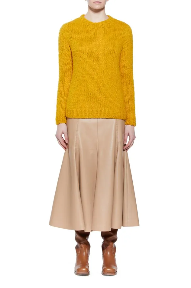 Women Knitwear Gabriela Hearst Lawrence Knit Sweater In Saffron Welfat Cashmere