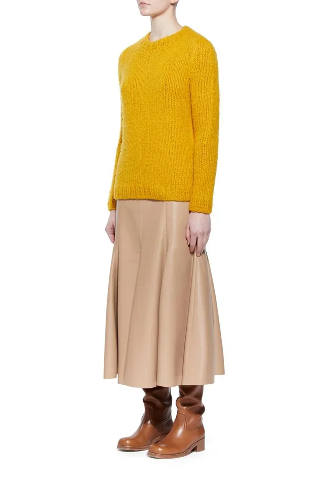 Women Knitwear Gabriela Hearst Lawrence Knit Sweater In Saffron Welfat Cashmere