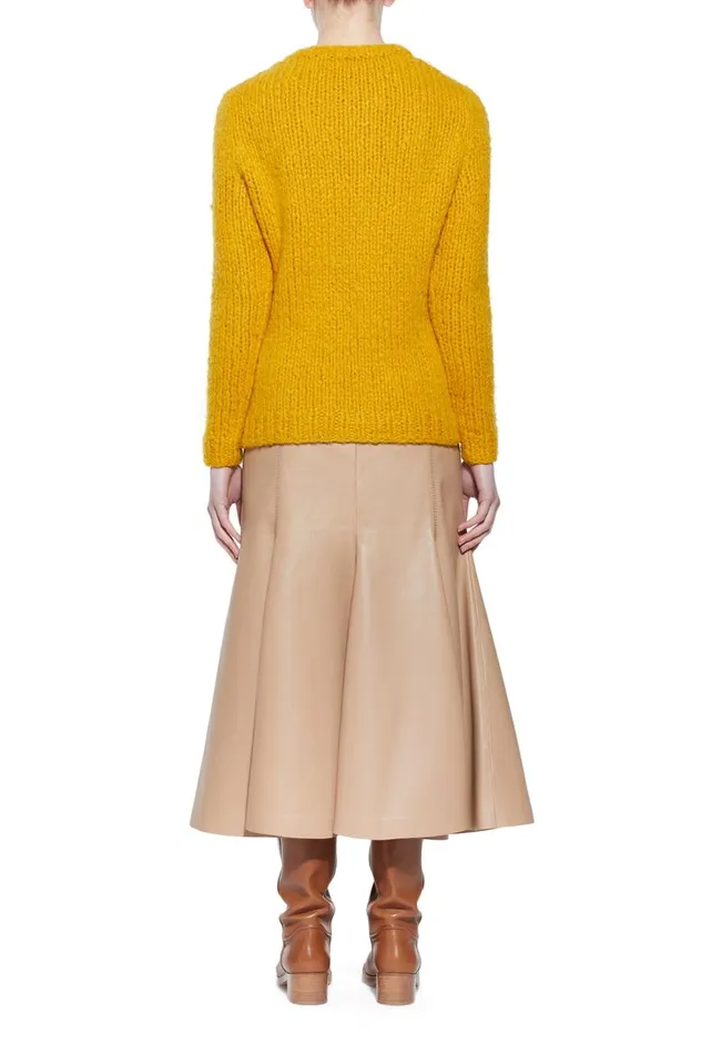 Women Knitwear Gabriela Hearst Lawrence Knit Sweater In Saffron Welfat Cashmere