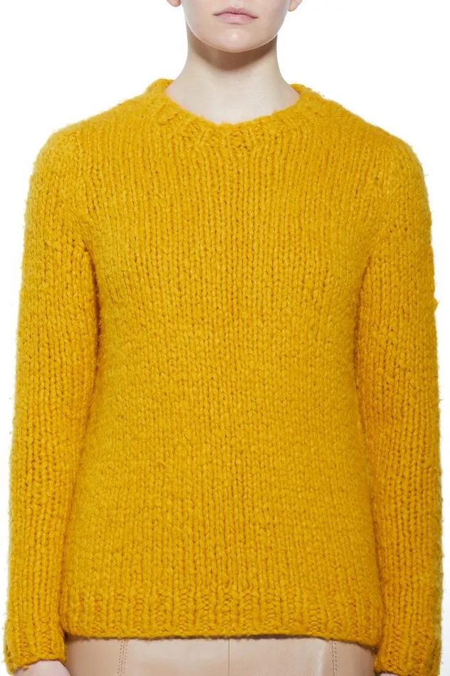 Women Knitwear Gabriela Hearst Lawrence Knit Sweater In Saffron Welfat Cashmere