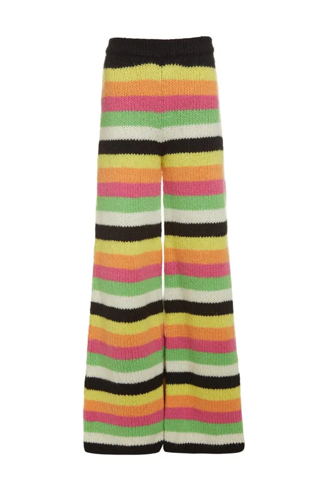 Women Knitwear Gabriela Hearst Liu Knit Pant In Multi Striped Cashmere