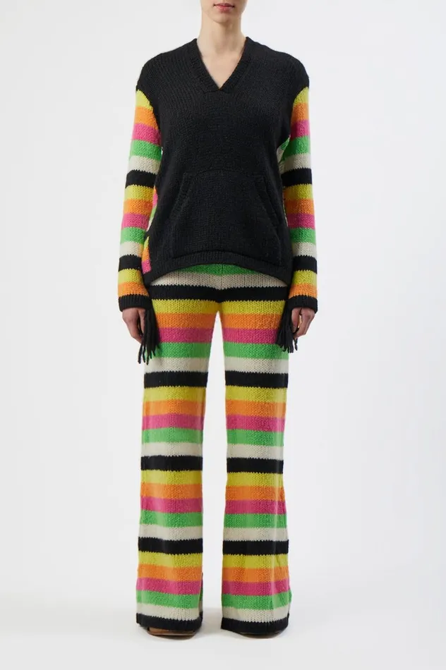 Women Knitwear Gabriela Hearst Liu Knit Pant In Multi Striped Cashmere