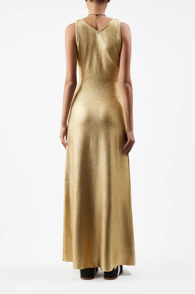 Women Knitwear Gabriela Hearst Melitta Knit Dress In Gold Merino Wool
