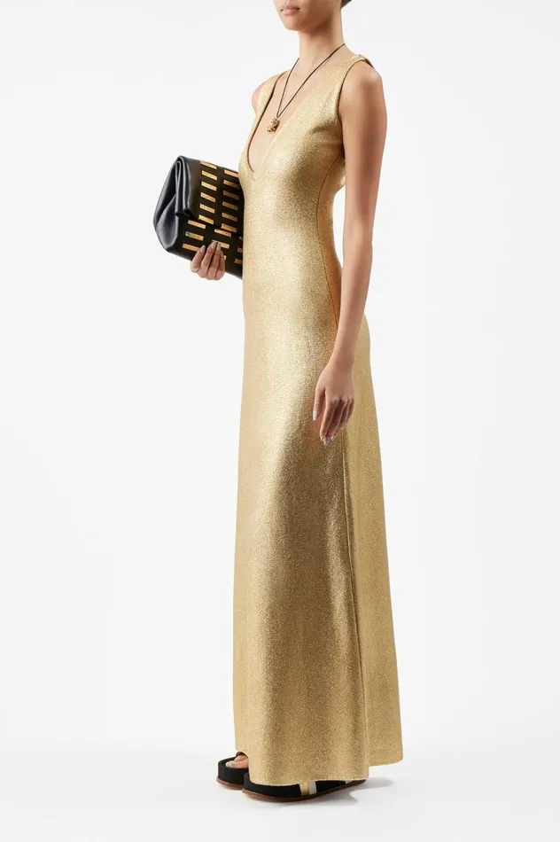 Women Knitwear Gabriela Hearst Melitta Knit Dress In Gold Merino Wool